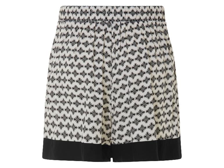 Geprinte shorts met elastische tailleband en zwarte zoom.