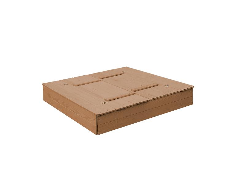 Houten zandbak met deksel.