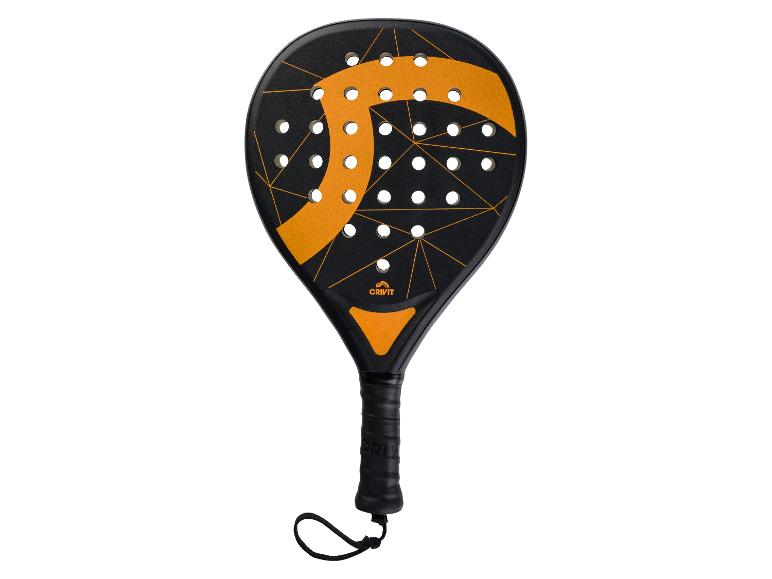 Crivit padel racket, zwart en oranje.