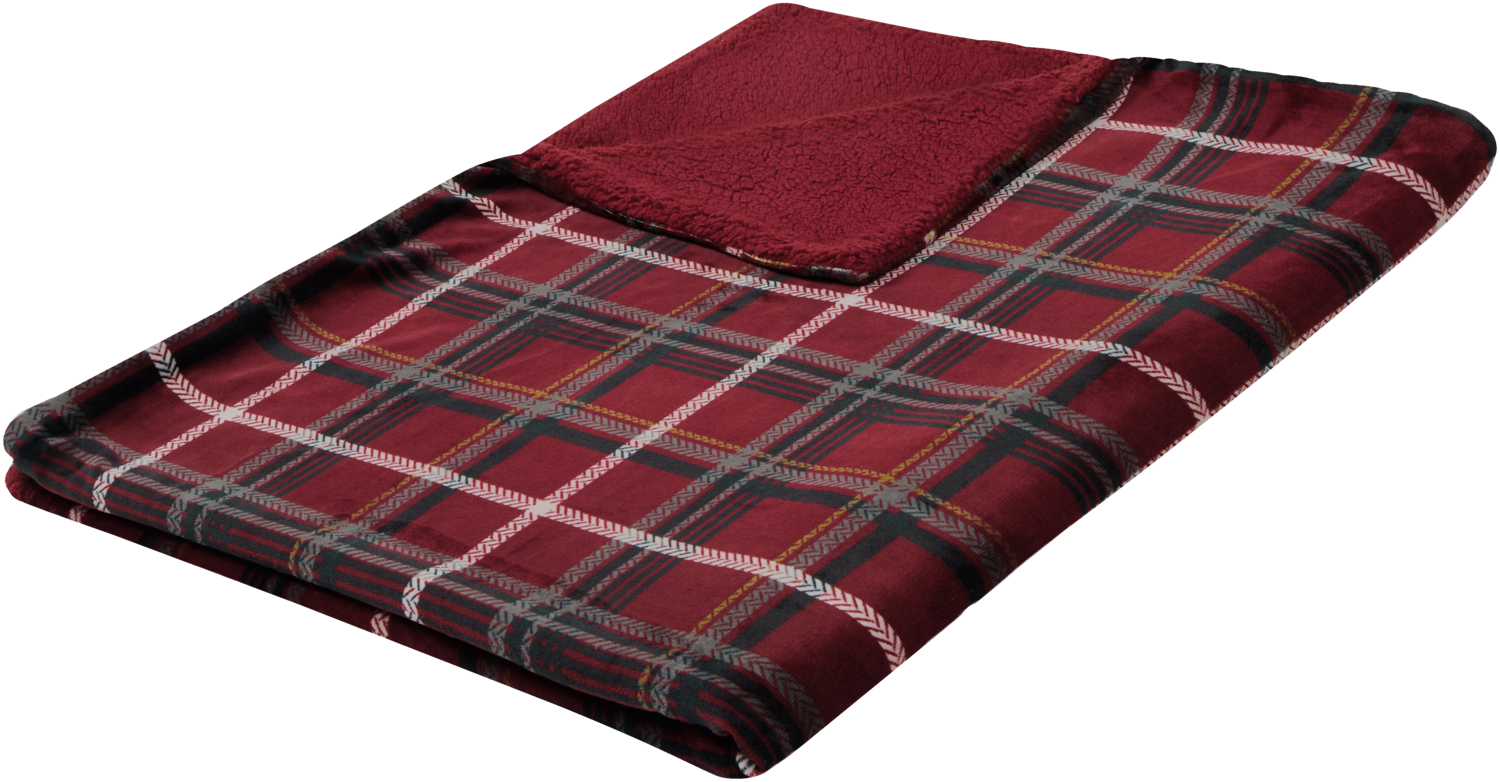 LIVARNO Plaid, 140 x 180 cm (geruit/rood)