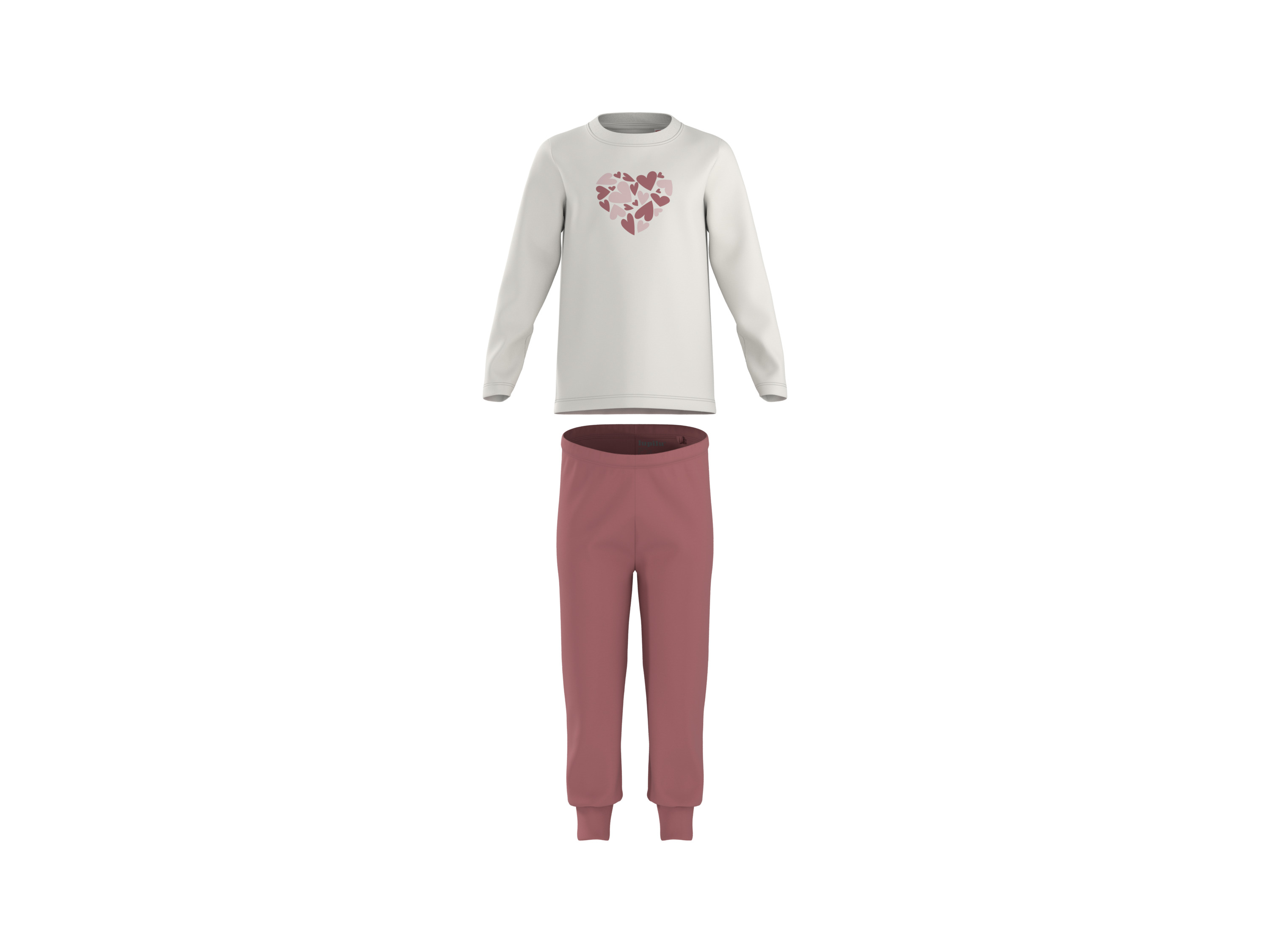 LUPILU Kinder pyjama (Wit/lichtroze, 98/104)