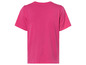 Een roze T-shirt met korte mouwen.