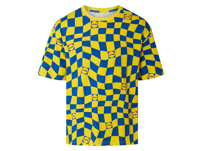 Heren t-shirt met Lidl-motief (S (44-46), Geel-blauw)