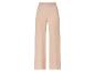Beige wijde broek met elastische tailleband.