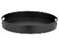 Ronde zwarte dienblad met handgrepen, modern design.