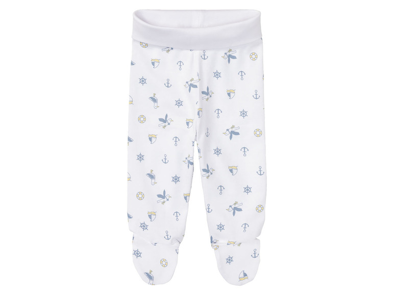 Witte babybroek met anker- en scheepspatronen