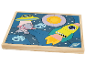 Houten puzzel met ruimtethema voor kinderen.