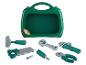 Playtive gereedschapset voor kinderen met hamer, sleutel en zaag in een groene koffer.