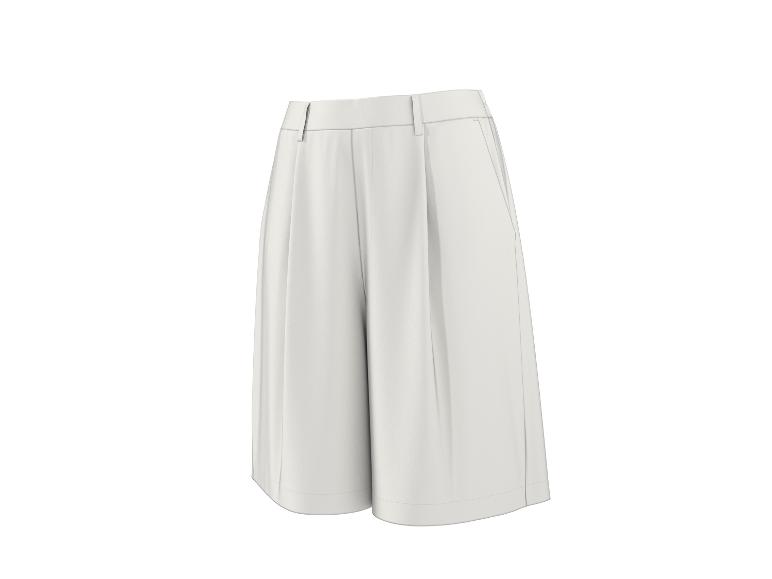 Witte wijde culottebroek met hoge taille en plooien.