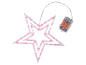 Lichtgevende ster met roze LED's en batterijdoos
