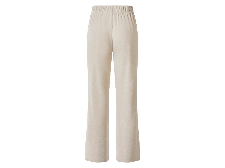 Beige, wijde broek met elastische tailleband