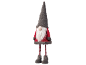 Kerstkabouter decoratie met grijze muts, witte baard, rode top en gestreepte benen