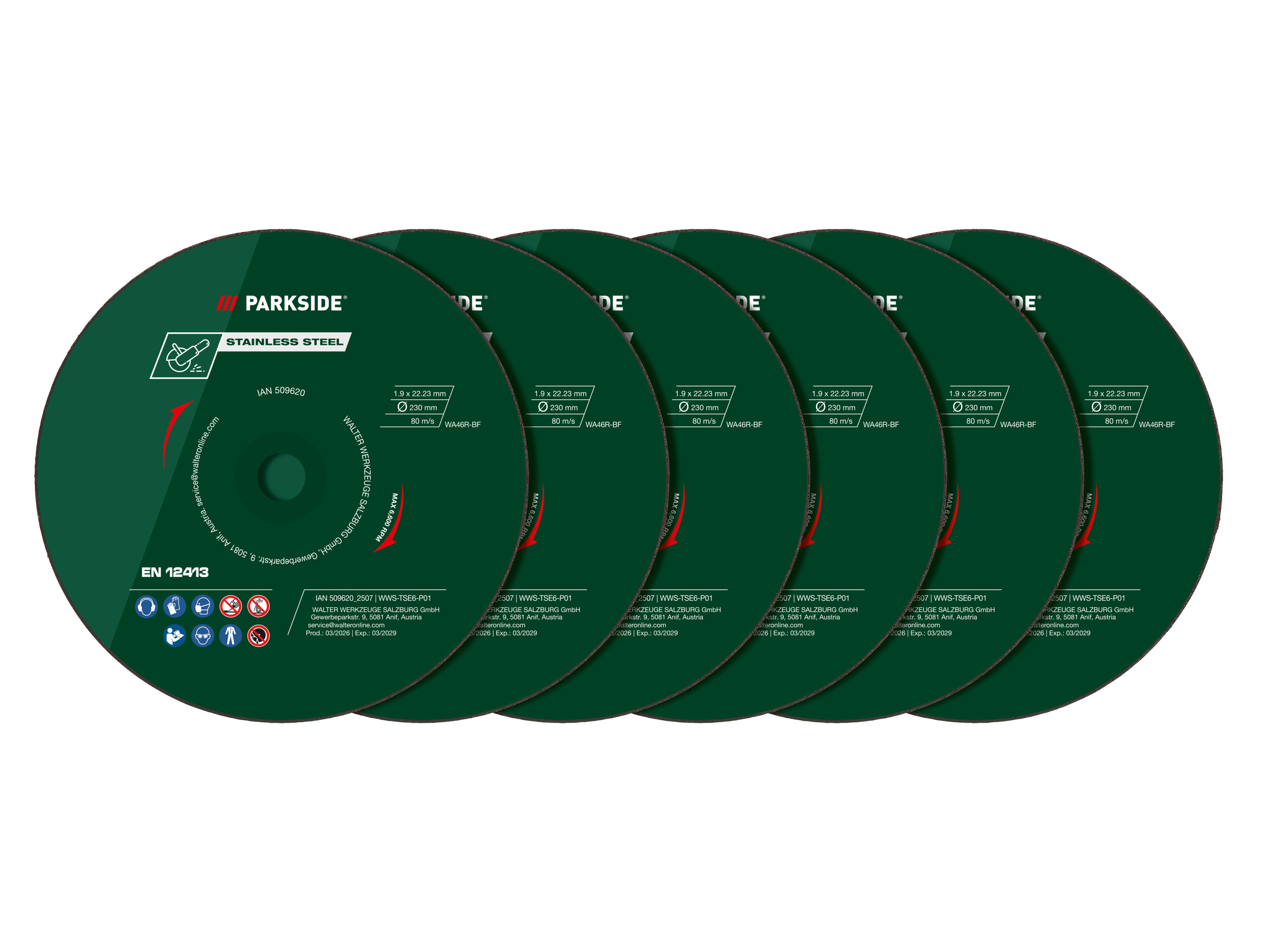 PARKSIDE Slijpschijven 230 mm (RVS slijpschijven 6 stuks)