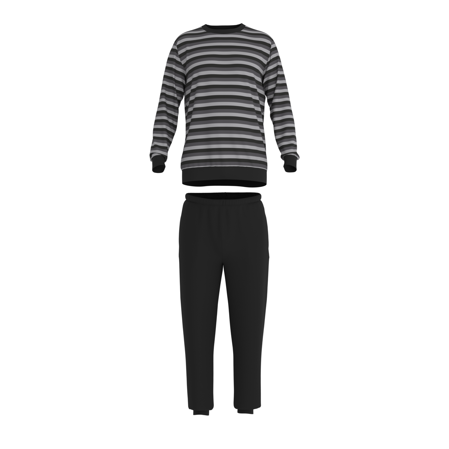 ESMARA MEN Heren pyjama, lang (Grijs, XXL)