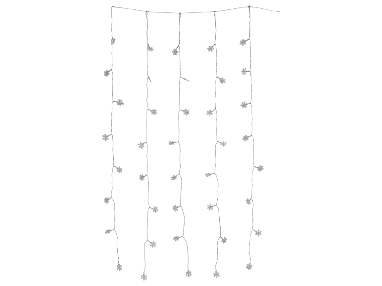 LED-lichtslinger met sneeuwvlokvormige lampjes voor feestelijke decoratie.