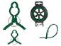 Tuinaccessoireset: groene plantenclips, tuindraad op rol met snijder en kabelbinders.