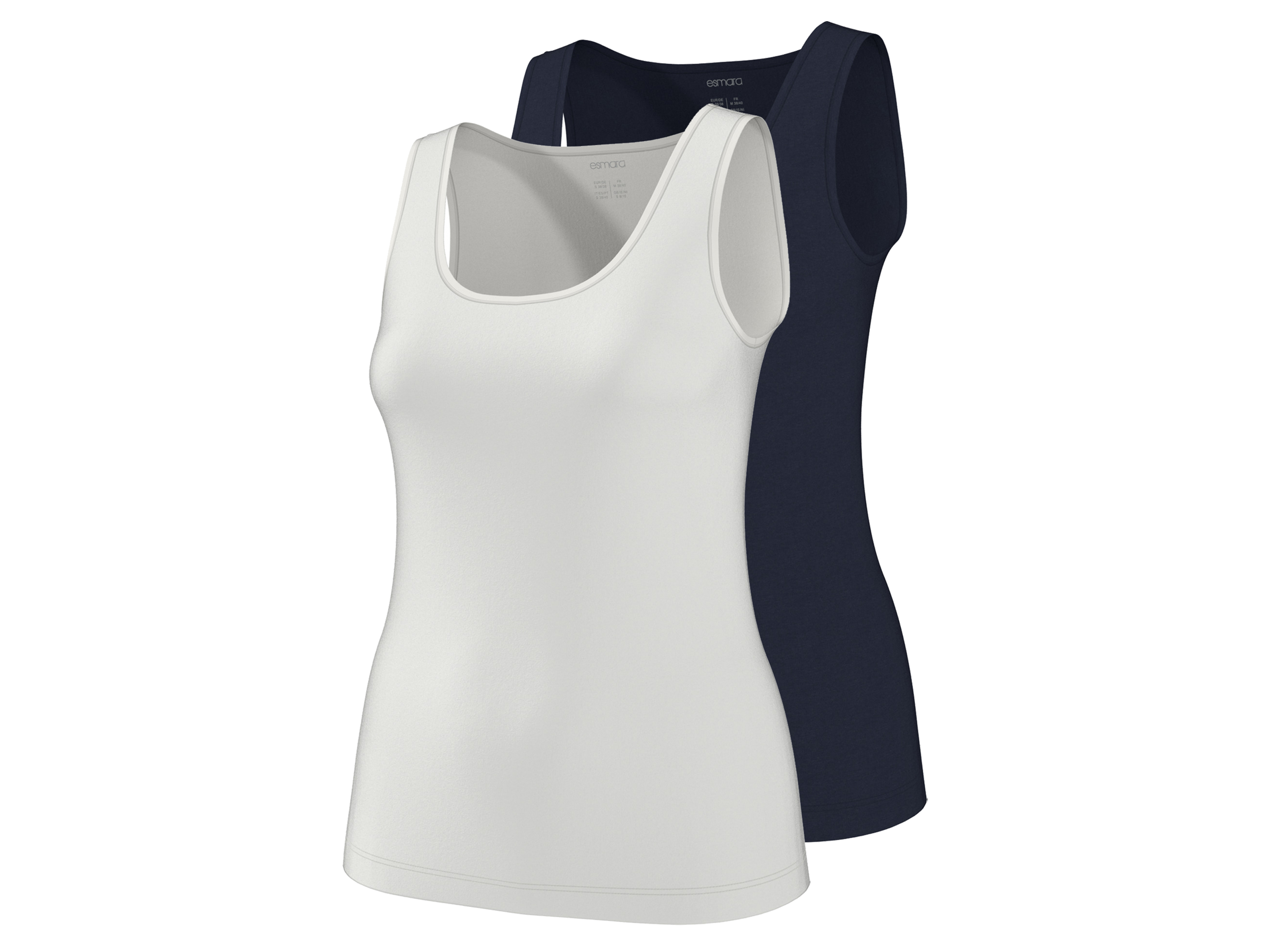 esmara Set van 2 dames tops (Wit, S (36/38))
