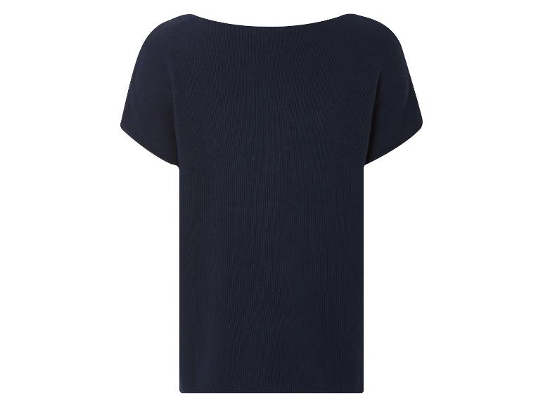 Kort, donkerblauw vest met korte mouwen.