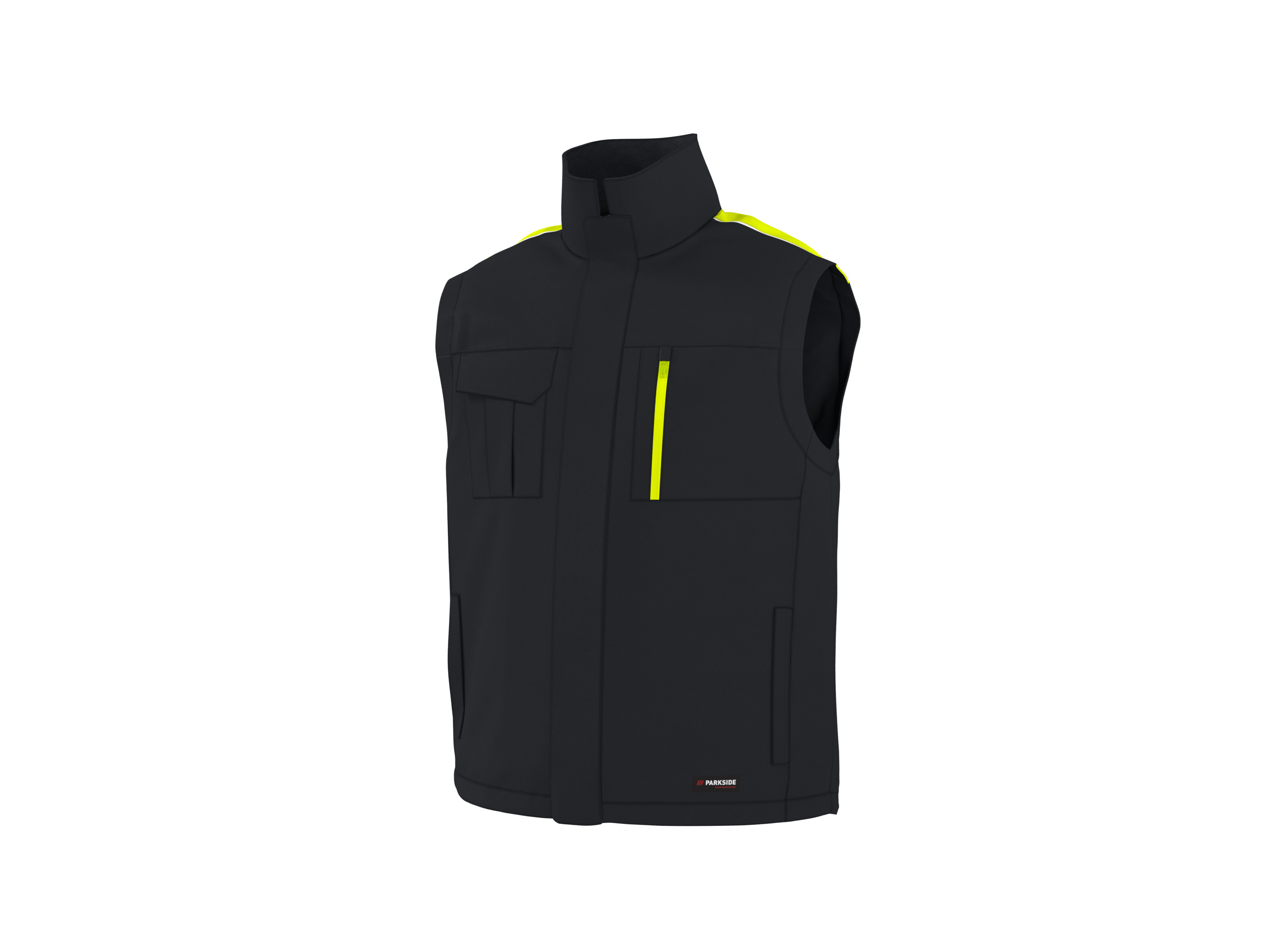 PARKSIDE PERFORMANCE Heren werkvest (Zwart/geel, XL)