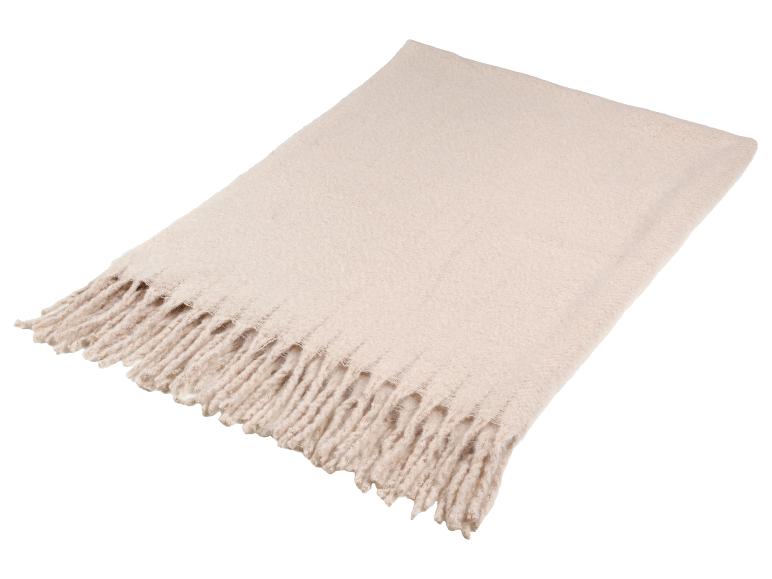 Lichtbeige plaid met franjes