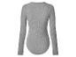 Grijze geribbelde top met lange mouwen, achterkant