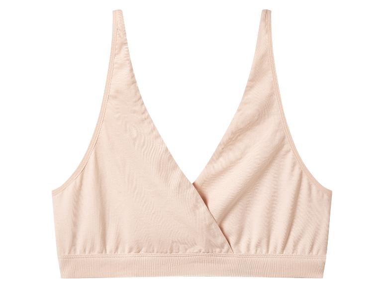 Beige katoenen voedingsbeha met V-hals