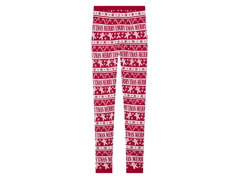 Rode kerstleggings met gingerbread man print.