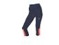 Donkerblauwe capri legging voor dames met koraalkleurige details