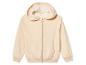 Beige hoodie met rits en fleece voering.