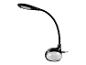 Zwarte LED bureaulamp met flexibele arm, veelkleurig licht.