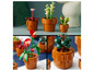 Lego-planten in potten, waaronder een vliegenvanger, een anthurium en een bonsaiboom.