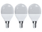 Drie LED-lampen met een E14-fitting.