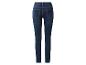 Donkerblauwe slim fit damesjeans, achteraanzicht.
