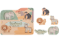 Houten safaridierenpuzzel met olifant, aap, leeuw, zebra en krokodil.