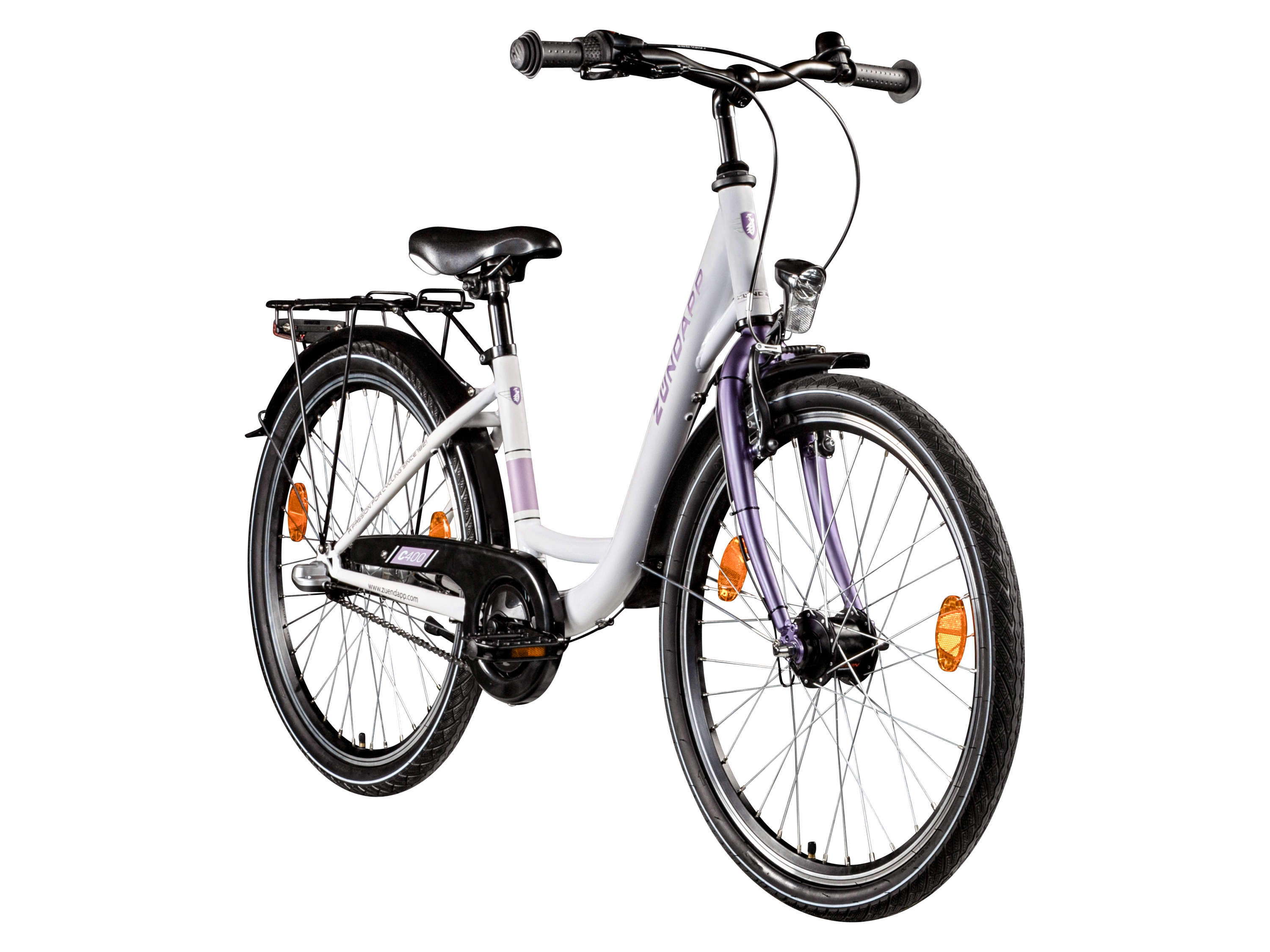 ZÜNDAPP Stadsfiets C400, 24 inch. (Wit/lila)
