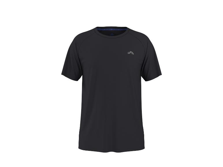 Zwart sport T-shirt met korte mouwen en ronde hals.