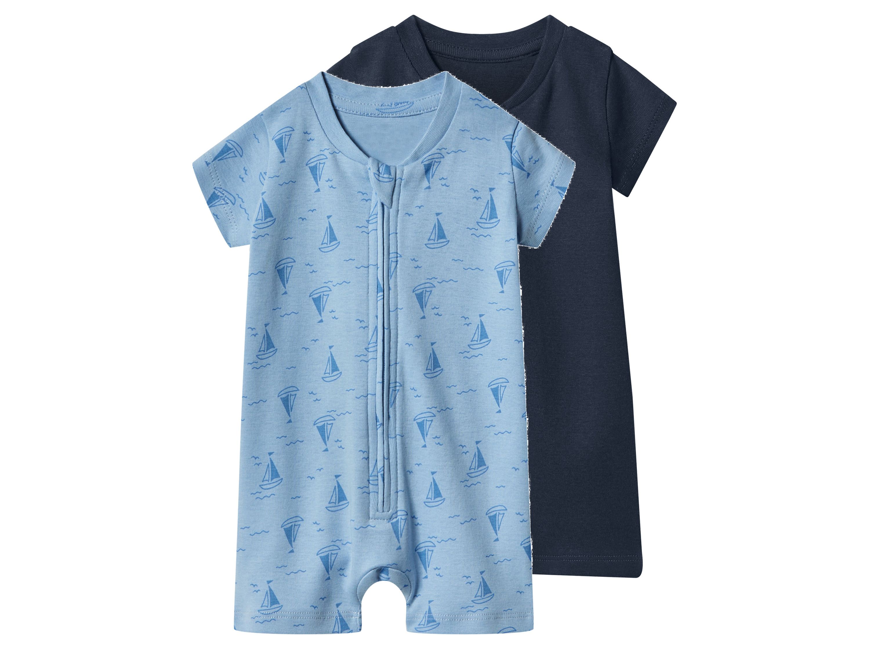 lupilu Set van 2 baby pyjama's (Donkerblauw/lichtblauw, 50/56)