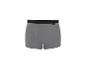 Grijze herenboxershort met een zwarte elastische tailleband en een klein label.