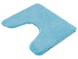 Een blauwe, pluche badmat voor op de toiletbril.