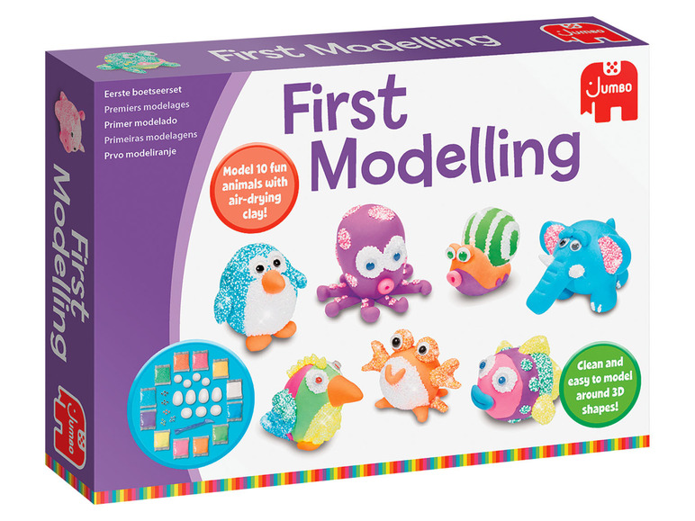 Jumbo First Modelling set met air-droogende klei voor het maken van dieren.