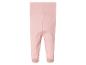 Roze baby broek met voetjes.