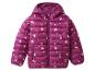 Meisjes pufferjas met hartjesprint en capuchon.