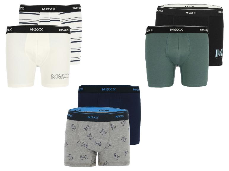 Een assortiment boxershorts van het merk Mexx in diverse kleuren en prints.