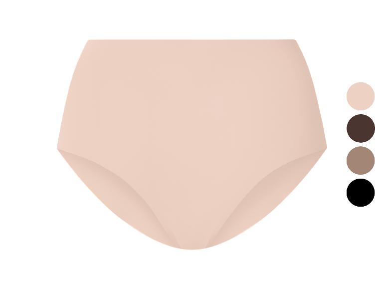 Damesonderbroek in huidskleur met bruine, beige en zwarte kleurstalen.