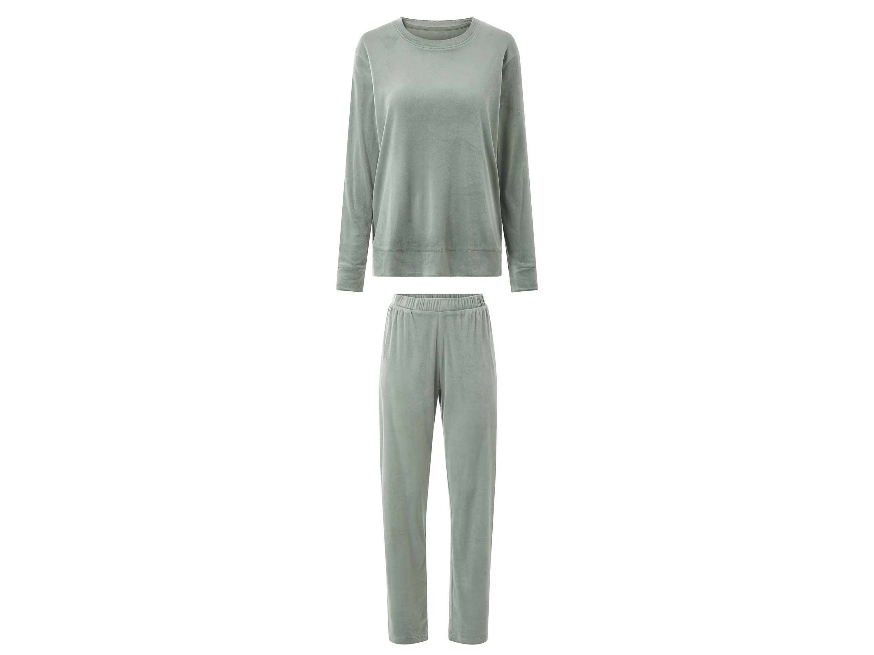 ESMARA Dames velours pyjama (Groen, S (36/38))