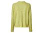 Limoengroene gebreide trui met lange mouwen en ronde hals, achteraanzicht