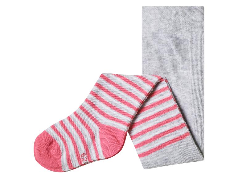 Gestreepte kinderpanty, grijs en roze
