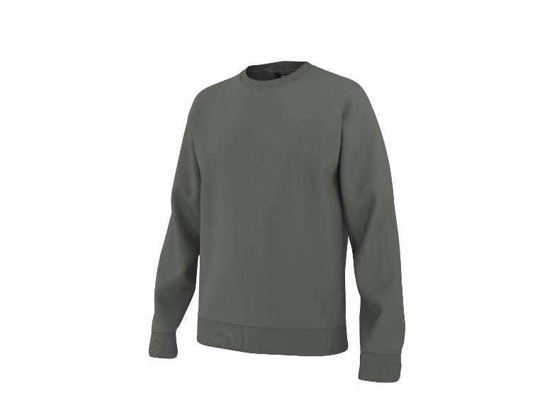 Grijze trui met lange mouwen en ronde hals.