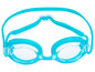 Blauwe zwembril met transparante glazen.