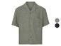 Kort mouw overhemd, casual fit, verkrijgbaar in groen en zwart.